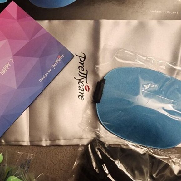 PrettyCare 3D Sleep Mask 2 Pack Eye Mask for Sleeping Ear Plugs Silk Travel Bag - Picture 3 of 7